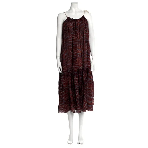 NEW! Ulla Johnson M Cari $470 Tiger Print Maxi Backless Coverup Sun Dress Cotton - Picture 3 of 7